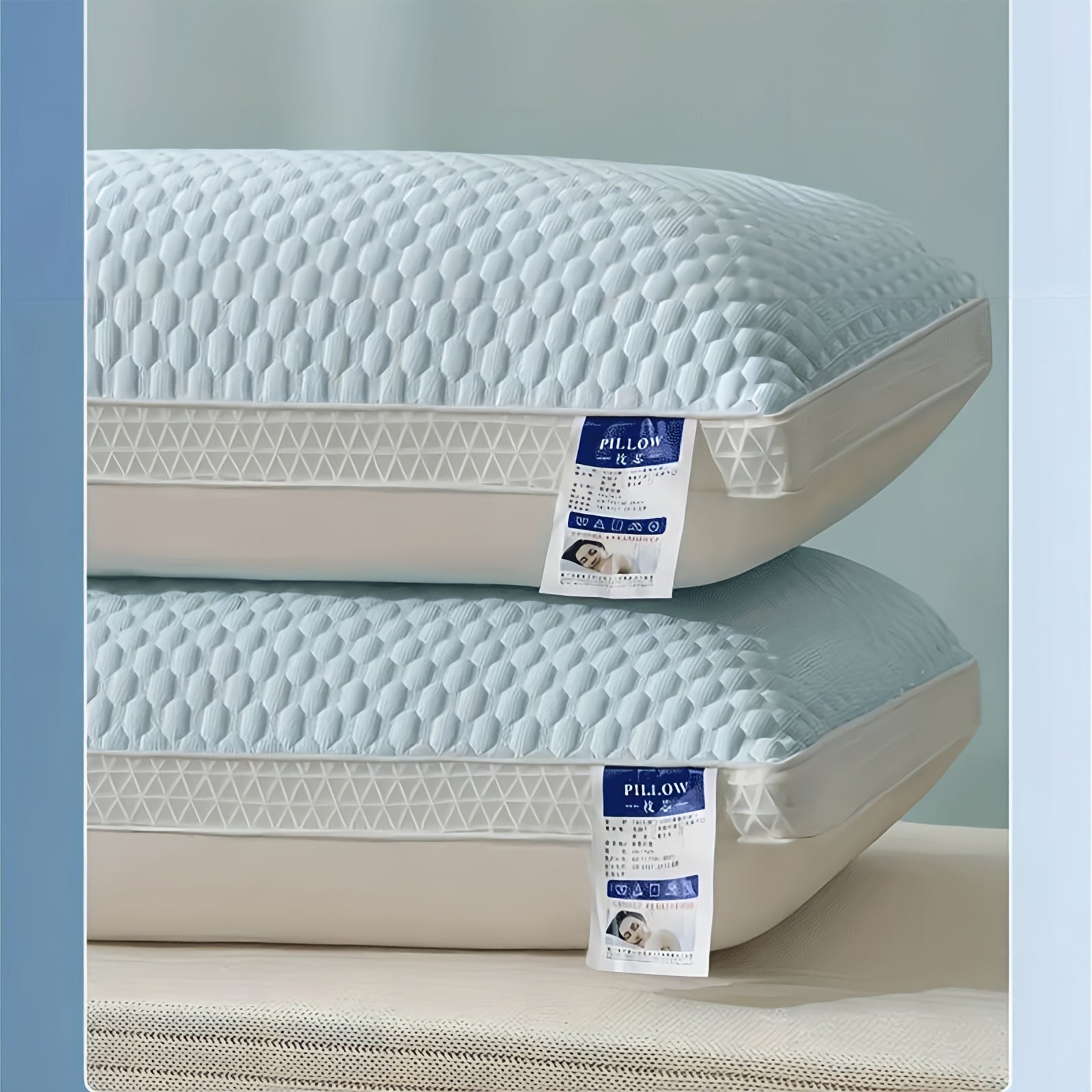 2pcs Pillow Core, Cervical Spine Protection, Promote Deep Sleep Pillow, Household Pillow, Moisture Absorption, Breathable, Bedding Pillow, Suitable for Living Room, Bedroom, Home Decoration